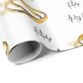 Future Mrs (Name) Elegant Wedding Gold Rings Geschenkpapier (Rolleneckpunkt)