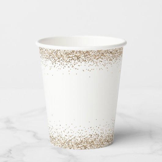 Future Mrs Name Gold Glitzer Brautparty Pappbecher (Rückseite)