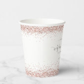 Future Mrs Name Rose Gold Glitzer Brautparty Pappbecher (Rechts)