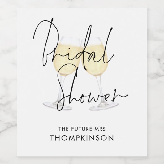 Future Mrs Name Wine Glasses Brautparty Weinetikett (Einzelnes Label)