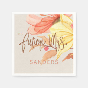 Future mrs orange Creme Aquarell Brautparty Serviette