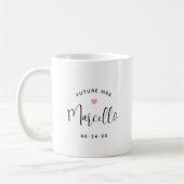 Future Mrs Personalisiert Black Script Name Weddin Kaffeetasse (Links)