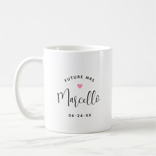 Future Mrs Personalisiert Black Script Name Weddin Kaffeetasse (Links)