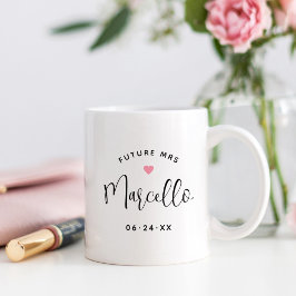 Future Mrs Personalisiert Black Script Name Weddin Kaffeetasse