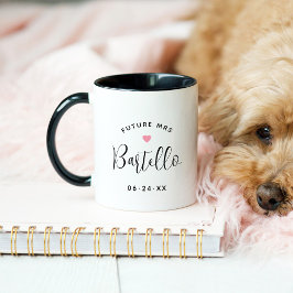 Future Mrs Personalisiert Black Script Name Weddin Tasse