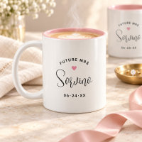 Future Mrs Personalisiert Black Script Name Weddin