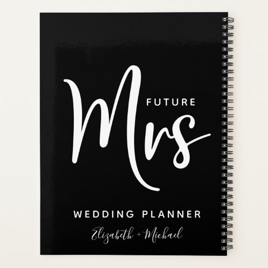 Future Mrs Personalisiert Black Wedding Planner Planer (Rückseite)