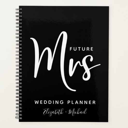 Future Mrs Personalisiert Black Wedding Planner Planer (Vorderseite)