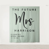 Future Mrs Personalisiert Sage Brautparty Wandteppich (Vorderseite)