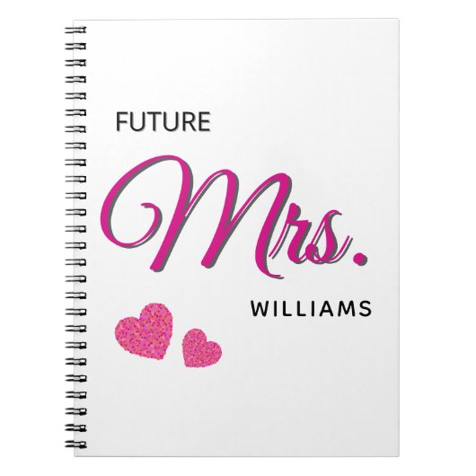 Future Mrs Personalized Wedding Design Notizblock (Vorderseite)