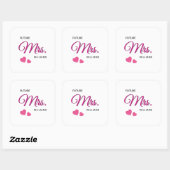 Future Mrs Personalized Wedding Design Quadratischer Aufkleber (Blatt)