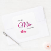 Future Mrs Personalized Wedding Design Quadratischer Aufkleber (Umschlag)