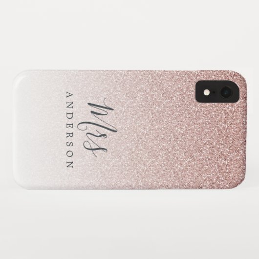 Future Mrs Pink Glitzer Ombre Chic Script Bride Case-Mate iPhone Hülle (Rückseite (Horizontal))