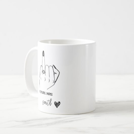 Future Mrs Ring Finger Verlobung Geschenk Bride zu Kaffeetasse (Vorderseite Links)