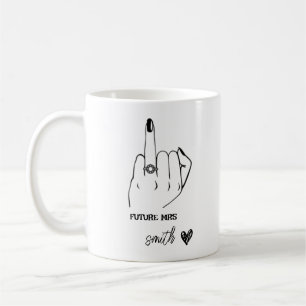 Future Mrs Ring Finger Verlobung Geschenk Bride zu Kaffeetasse
