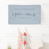 Future Mrs Ring Hearts Dusty Blue Brautparty Banner (Insitu)