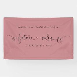 Future Mrs Ring Hearts Dusty Rose Brautparty Banner