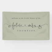 Future Mrs Ring Hearts Light Sage Brautparty Banner (Horizontal)