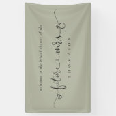Future Mrs Ring Hearts Light Sage Brautparty Banner (Vertikal)