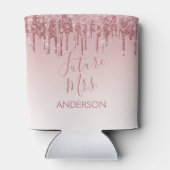 Future Mrs Rose Gold Blush Pink Sparkle Glitzer Dosenkühler (Rückseite)