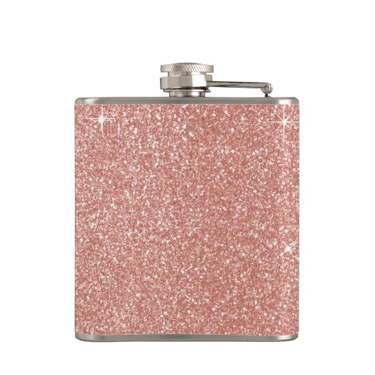 Future Mrs Rose Gold Blush Pink Sparkle Glitzer Flachmann (Rückseite)