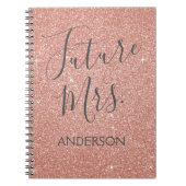 Future Mrs Rose Gold Blush Pink Sparkle Glitzer Notizblock (Vorderseite)