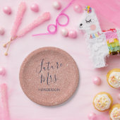 Future Mrs Rose Gold Blush Pink Sparkle Glitzer Pappteller (Party)