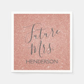 Future Mrs Rose Gold Blush Pink Sparkle Glitzer Serviette (Vorderseite)