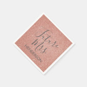 Future Mrs Rose Gold Blush Pink Sparkle Glitzer Serviette (Ecke)