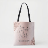 Future Mrs Rose Gold Blush Pink Sparkle Glitzer Tasche (Vorderseite)