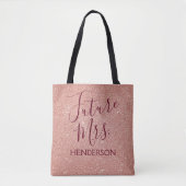 Future Mrs Rose Gold Burgundy Pink Sparkle Glitzer Tasche (Vorderseite)