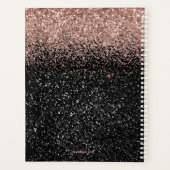 Future Mrs Rose Gold Glitzer Black Sparkle Wedding Planer (Rückseite)