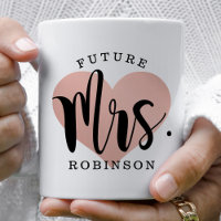 Future Mrs Rose Gold Heart Custom Wedding Monogram