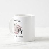 Future Mrs Rose Gold Script Wedding Monogram Kaffeetasse (Vorderseite Links)