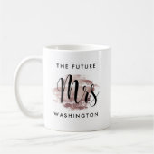 Future Mrs Rose Gold Script Wedding Monogram Kaffeetasse (Links)