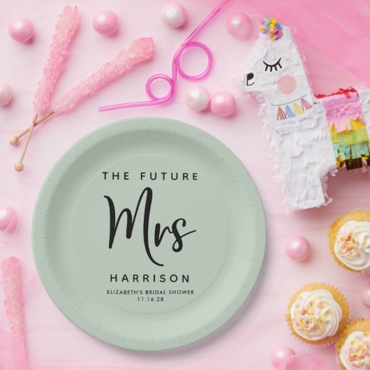 Future Mrs. Sage Pink Brautparty Pappteller (Party)