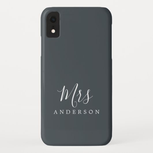 Future Mrs Schwarz-weiß Chic Script Bride Case-Mate iPhone Hülle (Rückseite)