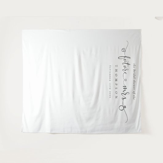 Future Mrs. Script Brautparty Foto Hintergrund Wandteppich (Vorderseite (Horizontal))