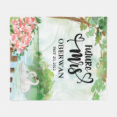 Future Mrs. Script Modern Name Brautparty Gift Fleecedecke (Vorderseite (Horizontal))