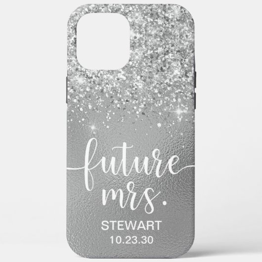 Future Mrs Silver Glitzer Case-Mate iPhone Case (Rückseite)