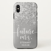 Future Mrs Silver Glitzer Case-Mate iPhone Case (Rückseite)