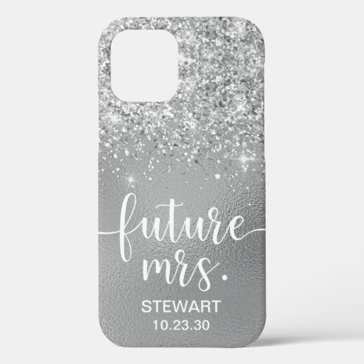Future Mrs Silver Glitzer Case-Mate iPhone Case (Rückseite)