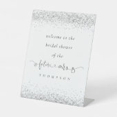 Future Mrs Silver Glitzer Welcome Brautparty Sockelschild (Vorderseite)