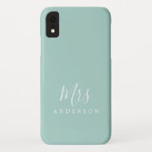 Future Mrs Sky Blue Chic Script Bride Geschenk Case-Mate iPhone Hülle (Rückseite)