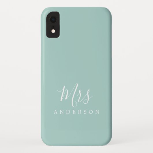 Future Mrs Sky Blue Chic Script Bride Geschenk Case-Mate iPhone Hülle (Rückseite)