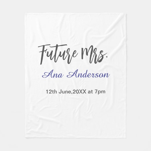 Future mrs surname bride to be purple gray name da fleecedecke (Vorderseite)