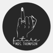 Future Mrs. Thompson New Bridal To Be Fiance Bache Runder Aufkleber (Vorderseite)