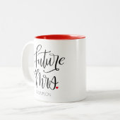 Future Mrs Typografy Design Red Zweifarbige Tasse (Vorderseite Links)
