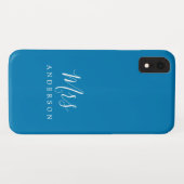 Future Mrs Vibrant Blue Chic Script Bride Case-Mate iPhone Hülle (Rückseite (Horizontal))