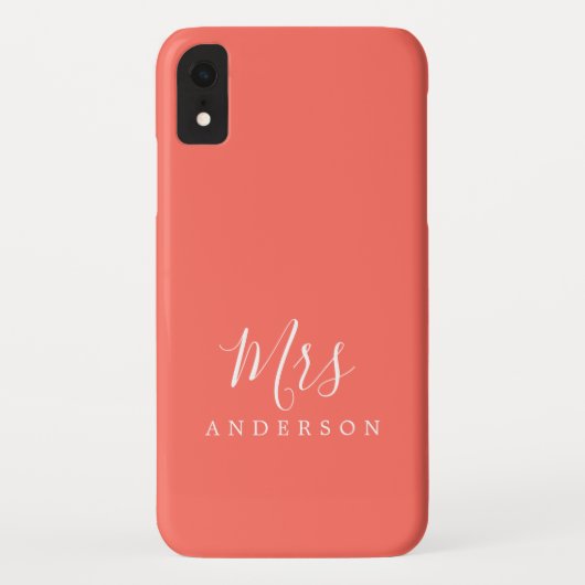 Future Mrs Vibrant Coral Chic Script Bride Case-Mate iPhone Hülle (Rückseite)